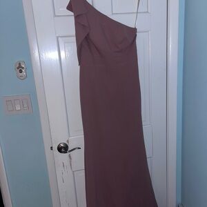 Azazie One-Shoulder Dress in Dusty Rose